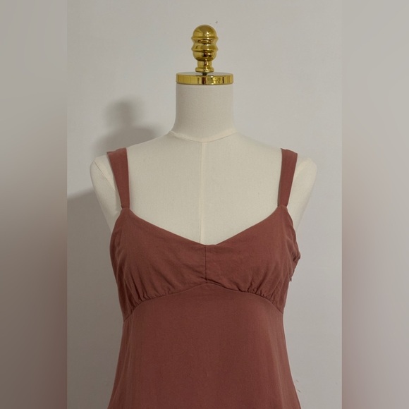 Midi Dress Size Large Sweetheart Neckline, Vented Skirt 100% Cotton SKU 9 - Picture 3 of 11